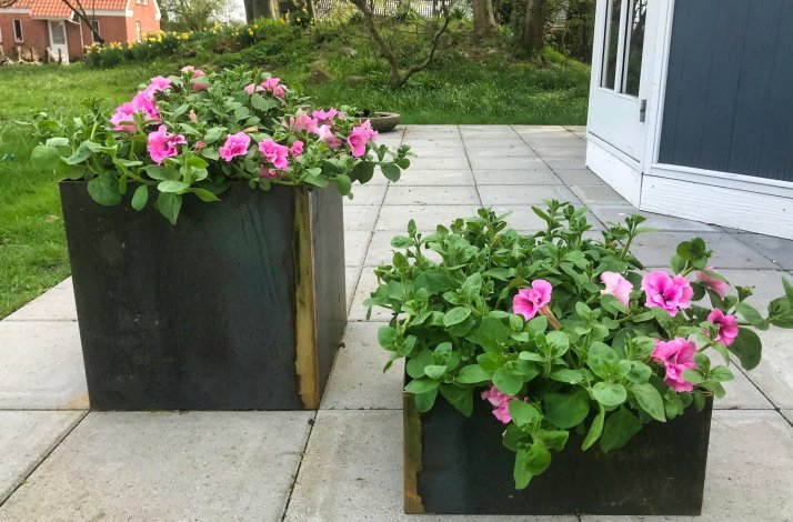 Plantekasser med bund 3mm cortenstl